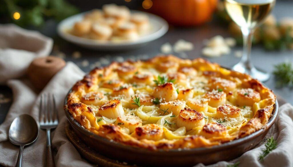 Gratin poireaux–Saint-Jacques : si facile à préparer, mais digne d’un vrai repas de fête