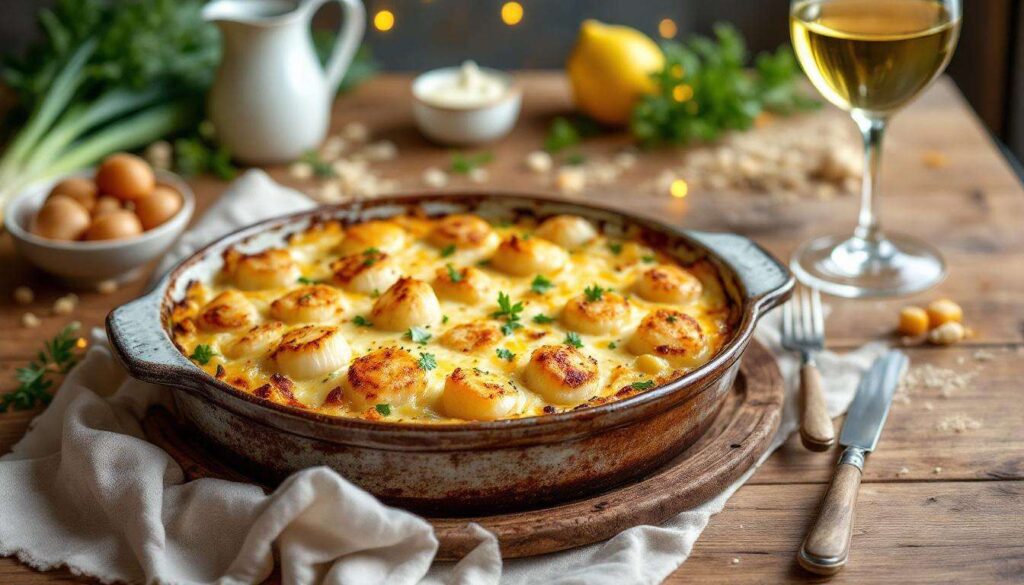 Gratin poireaux–Saint-Jacques : si simple à préparer, mais digne d’un vrai repas de fête