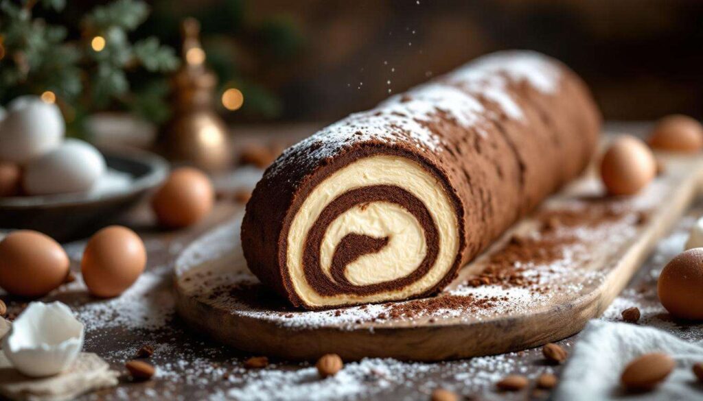 Un grand classique de Noël réinventé : la bûche façon tiramisu ultra douce au cacao et café à tester absolument cette année