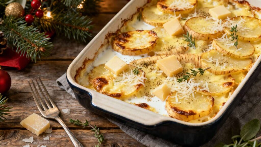Adieu les pommes de terre ou les courges, ce gratin de panais aux 3 fromages est l’accompagnement de Noël qui surprend