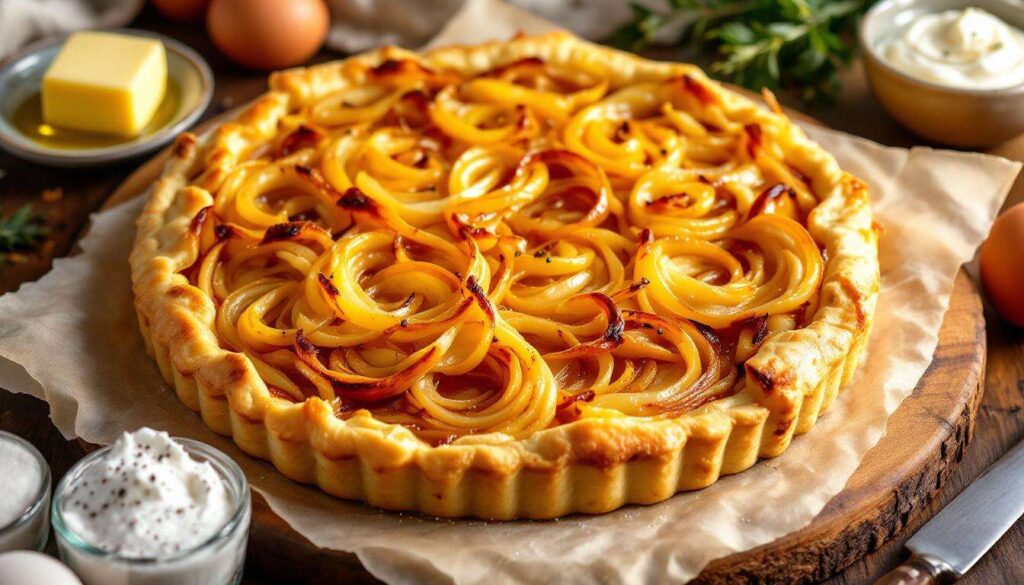 Cette tarte à l’oignon me fait craquer à chaque fois (ma recette ultra simple, ultra fondante et savoureuse)