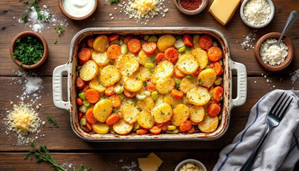 Gratin de pommes de terre, poireaux et carottes : fondant, doré et ultra simple à préparer