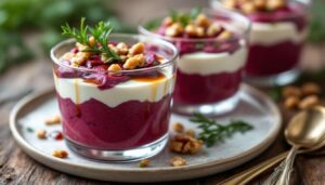 Verrines mousse de betterave et chèvre frais : l’entrée froide chic et simple