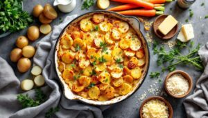 Gratin de pommes de terre, poireaux et carottes : fondant, bien doré et vraiment ultra simple à préparer
