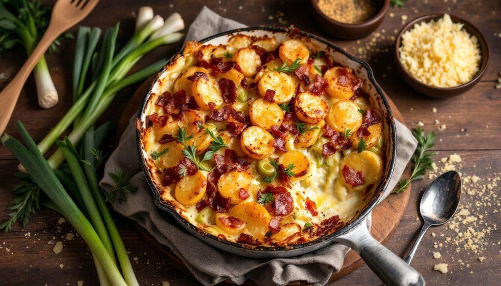 Poireaux, patates, lardons et crème : ce gratin tout simple fait l'unanimité à chaque fois (et la recette est ultra facile)