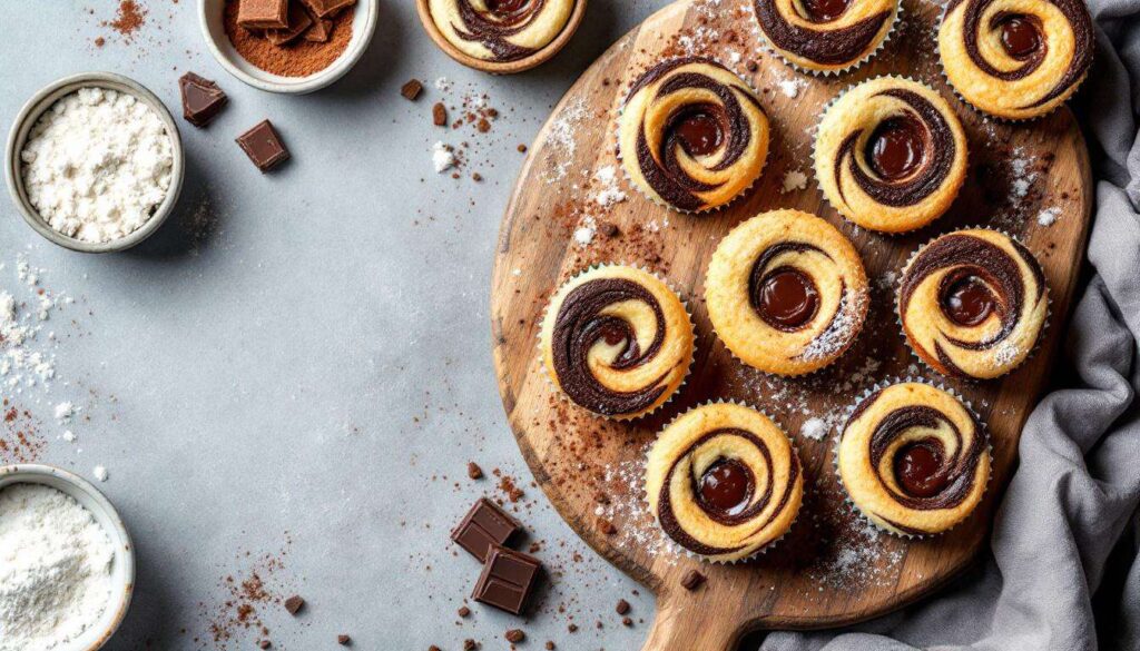 Des petits gâteaux marbrés moelleux au cœur chocolat fondant, la promesse d’un moment doux autour de la table