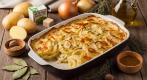 Le gratin le plus simple du monde : pommes, oignons, bouillon… pour une texture encore plus gourmande qu’un dauphinois