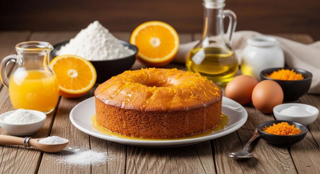 Gâteau à l’orange tout simple, imbibé d’un sirop chaud pour un moelleux irrésistible