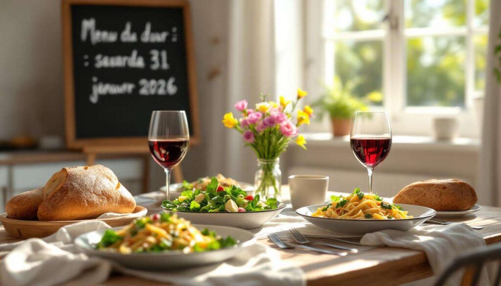 Menu du jour : 3 recettes simples et gourmandes pour la journée du samedi 31 janvier 2026