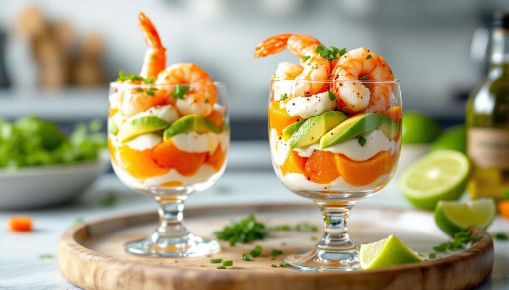 Verrines clémentines-crevettes : l’apéritif chic et délicieusement frais, prêt en quelques minutes