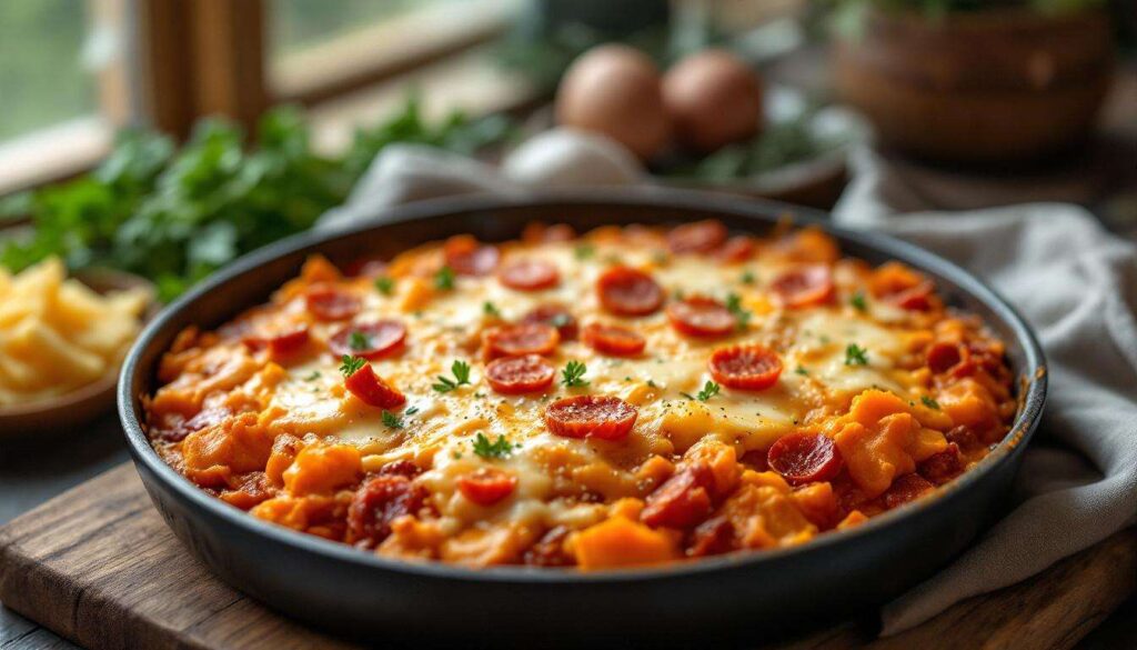 « Je le prépare chaque semaine depuis cet hiver » : le gratin patates douces-chorizo à 4 ingrédients qui a conquis toute ma tablée