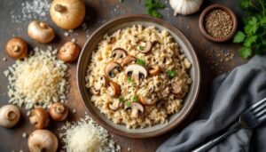 Je fais ce risotto tout simple aux champignons très souvent et tout le monde l'adore !