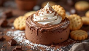 Les ingrédients pour une mousse au chocolat intense et biscuits fondants