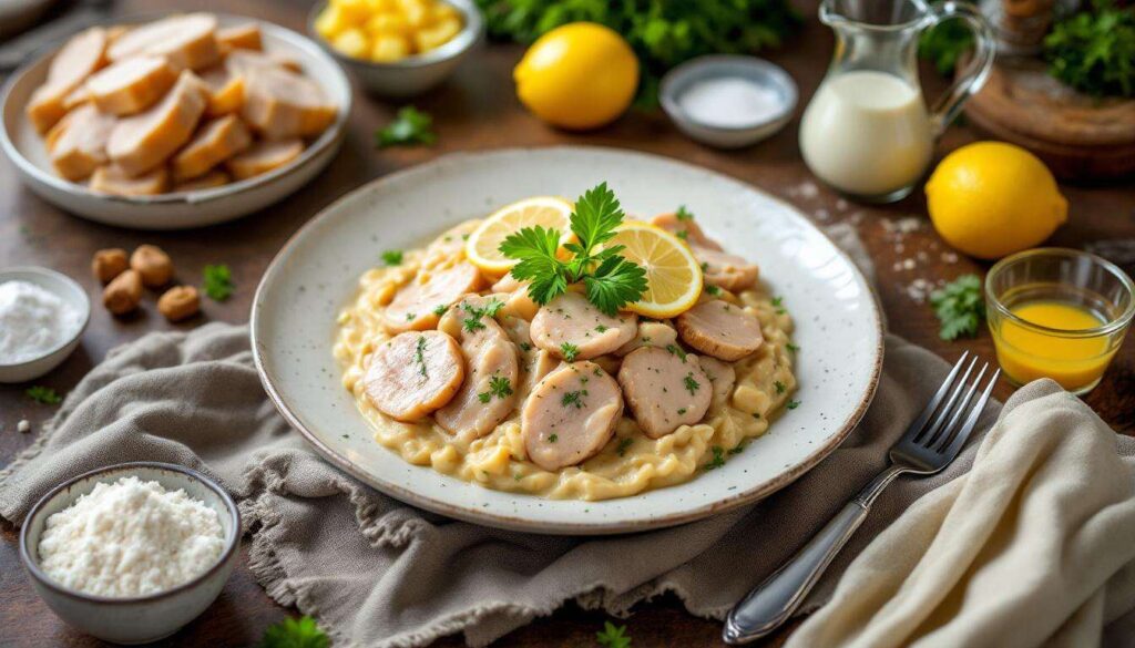 Blanquette de dinde facile pas chère en 15 min