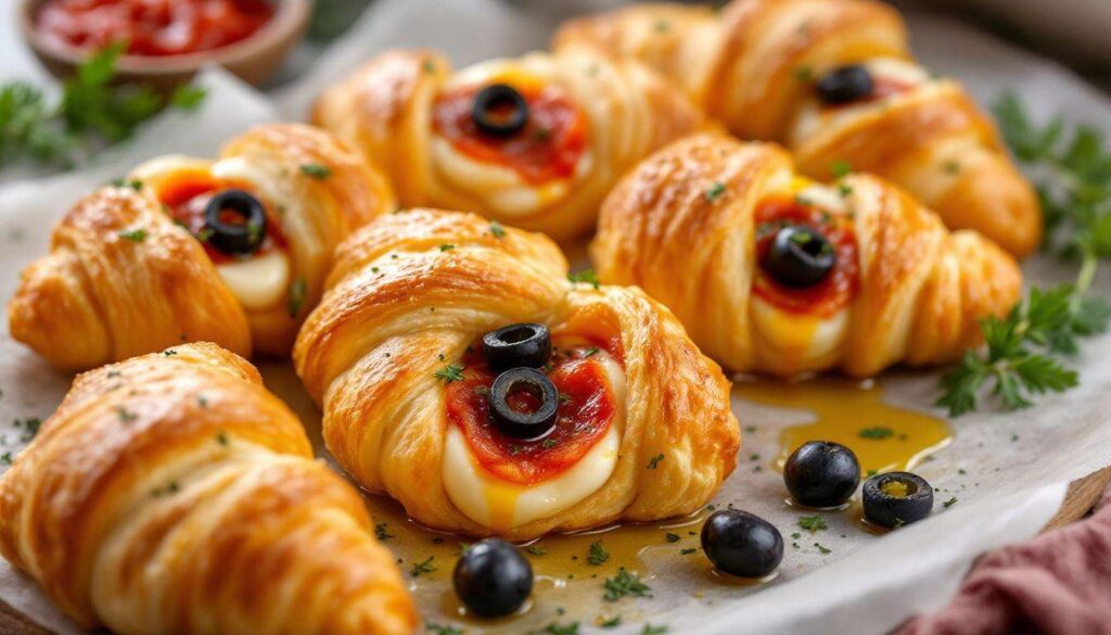 Des mini croissants apéritifs façon pizza prêts en un rien de temps
