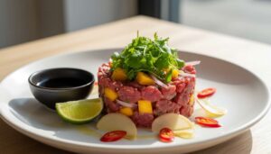 Tartare de bœuf coco mangue : recette exotique et savoureuse