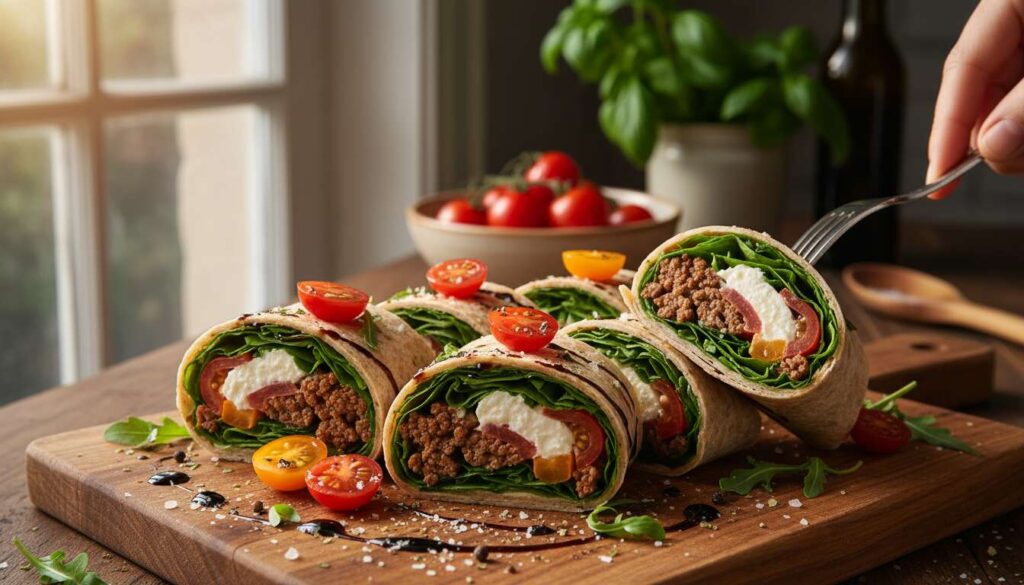 Wrap de bœuf tomate burrata : recette délicieuse et facile