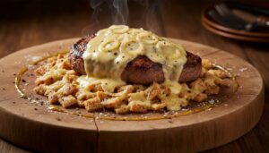 Bavette à la sauce reblochon et crozets savoyards