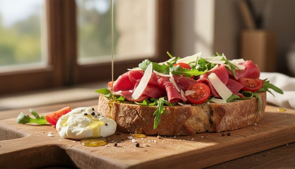 Tartine so fresh au carpaccio Charal : recette gourmande et savoureuse