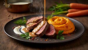 Recette émincé de bœuf à la crème paprika et purée de carotte-gingembre