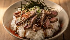 Aiguillettes de boeuf façon Japan Poke : recette savoureuse