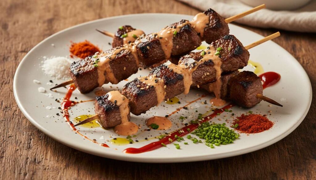 Recette brochettes de bœuf sauce bang bang