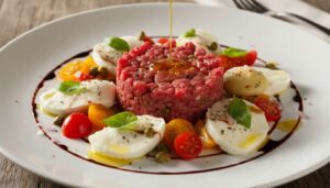 Tartare de boeuf, tomate et mozzarella : recette savoureuse