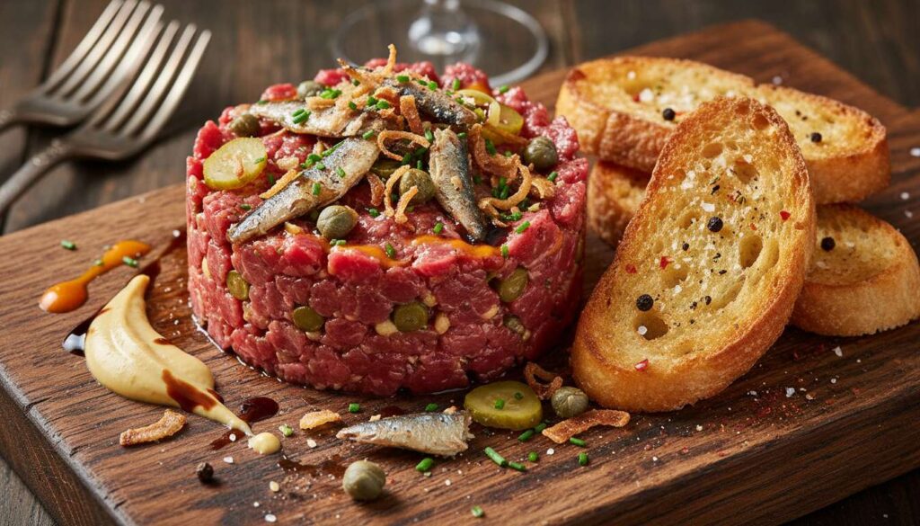 Recette tartare de bœuf crispy aux sardines