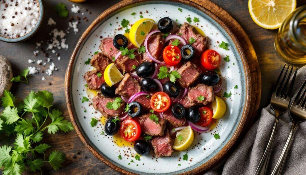 Ceviche de bœuf Charal : recette aux tomates et olives