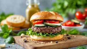 Burger original : tomates cerises, courgette & aubergine