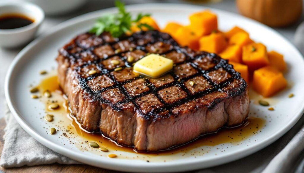 Faux-filet grillé, butternut et graines de courge : recette simple et gourmande