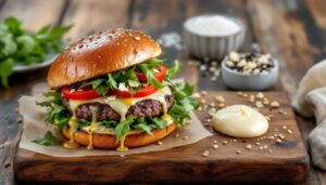 Recette de burger à la truffe d'été et tomate