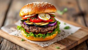 Burger d'été aux légumes grillés : recette savoureuse