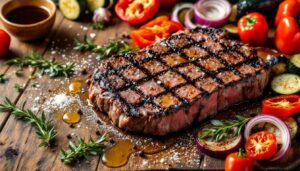 Recette d'onglet de boeuf et légumes grillés au BBQ