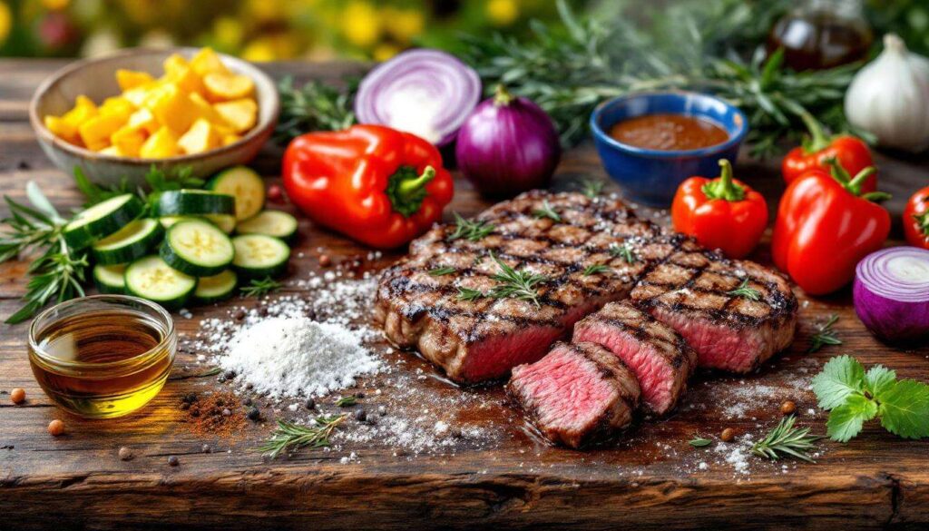 Recette de bavette au barbecue et légumes grillés